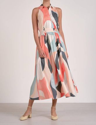 Elan Prism Midi Dress In Multicolor