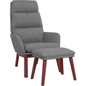 Nova Sill&oacute;n De Relax Con Taburete Tela Gris Claro Vidaxl