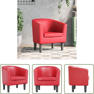 vidaXL Poltroncina in Similpelle - Poltroncina a Pozzetto Rossa in Similpelle