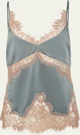L'agence Mitsu Lace-Trim Satin Camisole