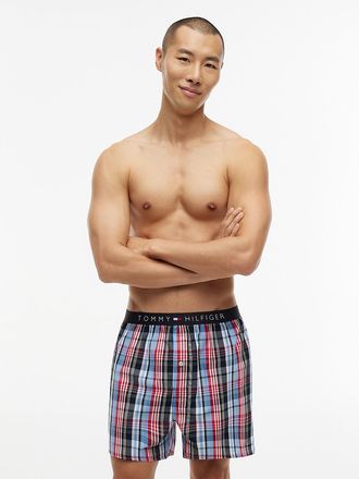 Tommy Hilfiger Mens Printed Woven Boxer - Blue - XL