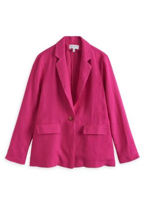 Michael Stars Womens Lottie Linen Blazer In Dark Voltage