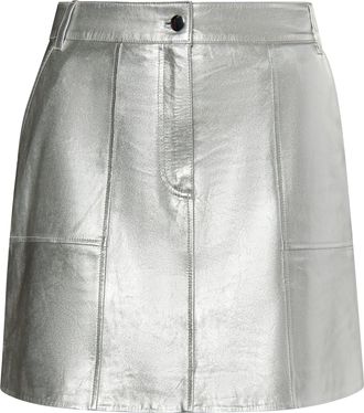 Faina Leren rok Dames zilver