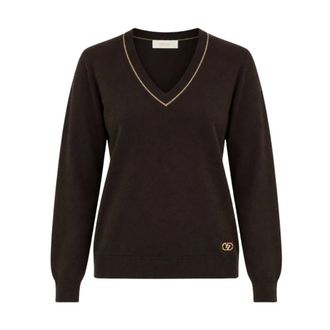 Yes-Zee Maglia Scollo a V - - Knitwear - Donna - Marrone - S