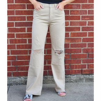 Kancan Nadia 90S Flare Jean In Beige