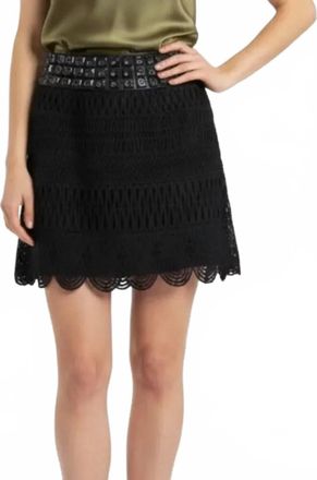 Faith Connexion Crochet Metal Waist Mini Skirt In Black