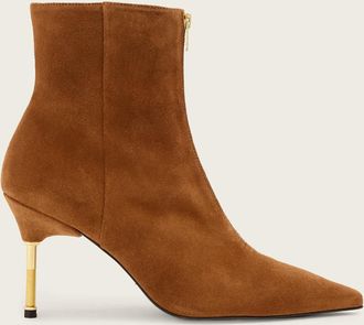 AllSaints Leather Natasha Pointed Zip Up Suede Boots, Size: UK 4/ US 7/ EU 37