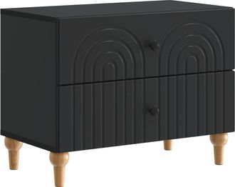 vidaXL Armario De Noche Negro 62 X 34,5 X 48 Cm Madera De Ingenier&iacute;a Vidaxl