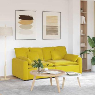 vidaXL vidaXL Divano Modulare con Cuscini Giallo