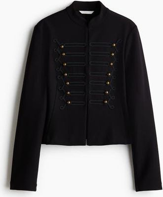 H&M Cr&ecirc;pe Jersey Jacket in Black at Nordstrom, Size X-Small