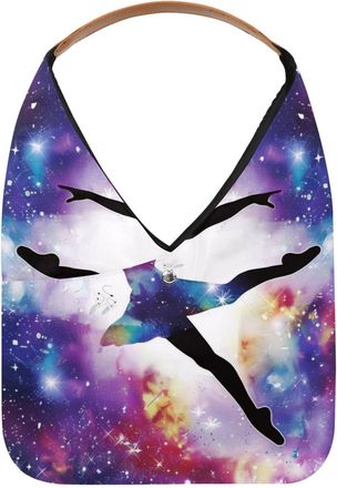 Generic Color Galaxy Dancer Silhouette Reusable Lightweight Grocery Bags - Foldable Into Compact Pouch, Washable & Sturdy, Multipurpose for Shopping and Trave