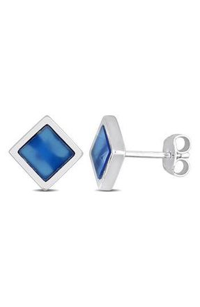 Delmar Mens Agate Stud Earrings in Blue at Nordstrom Rack
