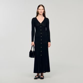 Sandro Fancy knit maxi dress