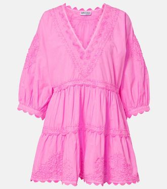 Juliet Dunn Embroidered cotton minidress