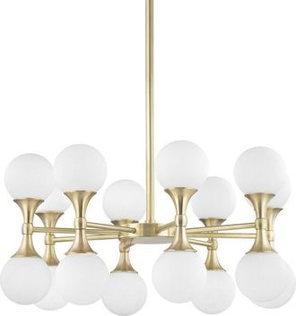 Hudson Valley Lighting Astoria Ara&ntilde;a De 16 Luces Lat&oacute;n, Vidrio, 3000k