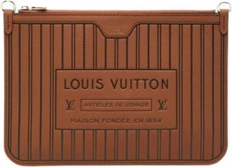 Louis Vuitton Pre-owned Monogram Neverfull Insideout Pouch - Dames - Vintage Clutch - Bruin - ONE Size - Leer - Vintage