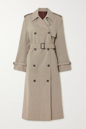 Toteme Trench In Misto Lana Pied-de-poule Con Cintura - Neutri