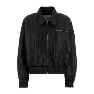 Jil Sander Leather Bomber Jacket - female - Jil Sander - Bomber Jackets - Black - S - Jackets