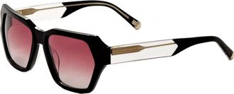 Kate Young for Tura Womens K575-BLK-55 K575 55 BLK Brianna Sunglasses - Black - One Size