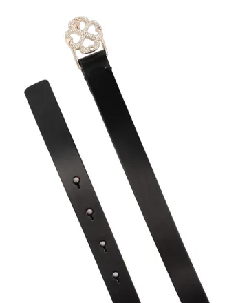 Kate Spade New York Flower Logo Buckle Leather Belt - Black