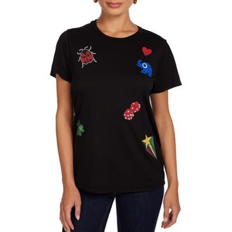 Lauren Moshi Wolf Lucky Elements Top in Black at Nordstrom, Size X-Small