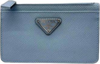 Prada Pre-owned 2Mc 084 Card case - Dames - Vintage Accessoires - Blauw - ONE Size - Leer - Vintage
