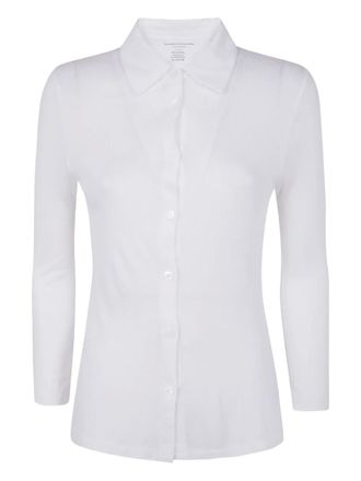 Majestic Filatures Ribgebreid blouse - Wit