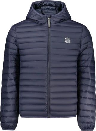 North Sails Langsleeve Jas met Capuchon - Heren - Winterjassen - Blauw - XL - Polyester - Jassen