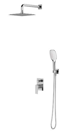 Omnires Omnires Parma - Conjunto De Ducha Con Grifo Empotrado, Con Cuerpo, 25x25 Cm, 3 Chorros, Cromado Syspm10cr