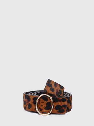 Orciani Cintura in cavallino animalier con fibbia monogram regolabile