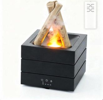 OEM Humidificador Con Llama, Difusor De Aceites Esenciales, Mini Difusor De Aromaterapia Con Luz Nocturna Para La Habitaci&oacute;n