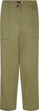 Timberland Chinos met zakken voor dames, van een linnenmix, in een recht model (Bladgroen)
