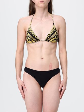 Versace Top bikini a triangolo con stampa Greca e lacci da annodare