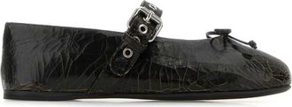 Miu Miu Black Leather Ballet Flats