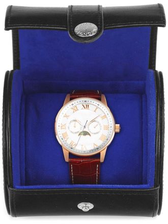 Aspinal of London leather watch roll - men - Leather - One Size - Black