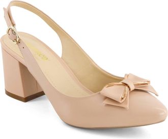 Andrea Womens Slingback And Bow Pumps In Pink