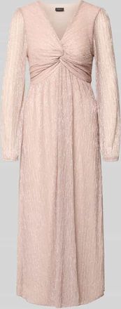 s.Oliver Black Label Tailliertes Midikleid mit Schimmer-Effekt in Rose, Gr&ouml;&szlig;e 48