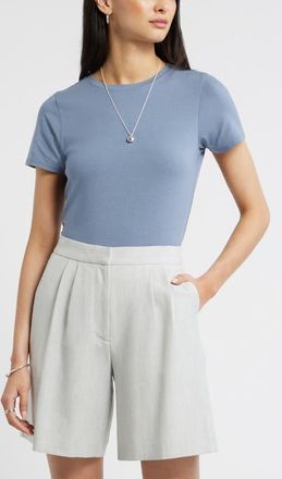 Nordstrom Pima Cotton Blend Crewneck T-Shirt in Blue Chip at Nordstrom, Size Xx-Small