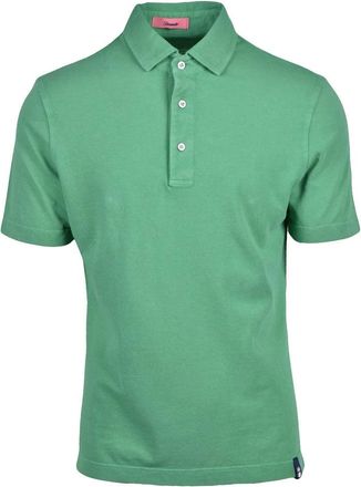 Drumohr Green Knitted Cotton Polo