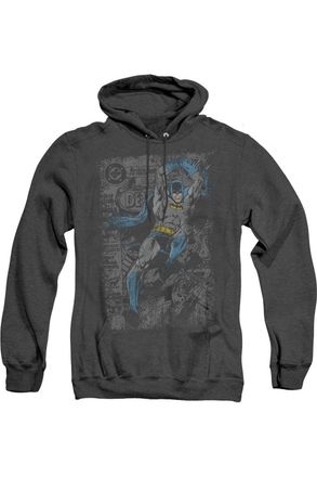 Gildan Batman Detective 487 Distress Adult Heather Hoodie / Hooded Sweatshirt