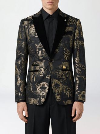 Philipp Plein Blazer monopetto in poliestere con stampa barocca all-over