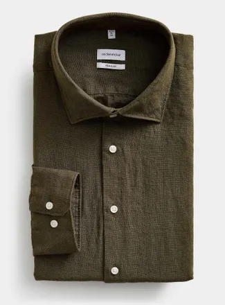Seidensticker Mens Pure linen shirt Regular fit