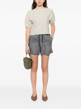 Eleventy Drawstring Linen Shorts - Gray