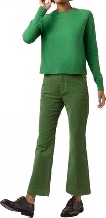Ann Mashburn Kendall Flare 5-Pocket Jeans In Avocado Stretch Cord