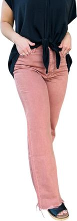 Flying Monkey Womens Raw Hem Vintage Flare Jeans In Russet
