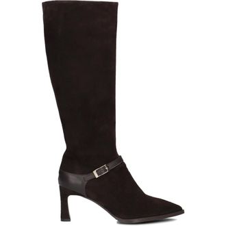 Lina Locchi Schoenen, Dames, Bruin, 40 EU, Su&egrave;de, Bruine Su&egrave;de Hoge Hak Laarzen