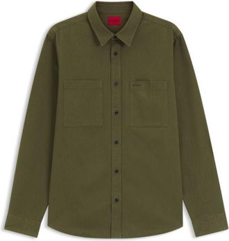 HUGO BOSS Relaxed-fit shirt in cotton twill with chest logo