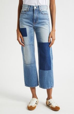 Veronica Beard Dylan Patchwork Straight Leg Jeans in Time Lapse at Nordstrom, Size 26