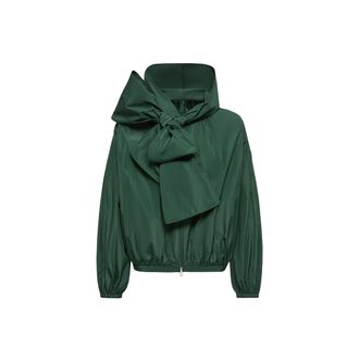Moncler Moncler Pecher Taffeta Hooded Jacket, Women, Green, Size: 00