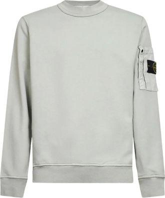 Stone Island patch-pocket crew-neck sweater - Grey